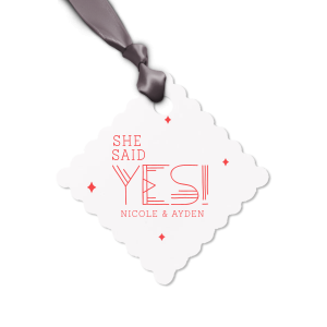 Custom Natural Black Diamond Gift Tag with Shiny 18 Kt Gold Foil has a Sparklesgraphic and is good for use in Wedding, Engagement and Bridal Shower themed parties and will make your guests swoon. Personalize your party's theme today.