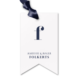 Featuring an initial in an elegant serif font, this tag is both stylish and understated. With its classic design and high-quality finish, this gift tag is perfect for weddings, anniversaries, or any occasion where personalized elegance is appreciated.