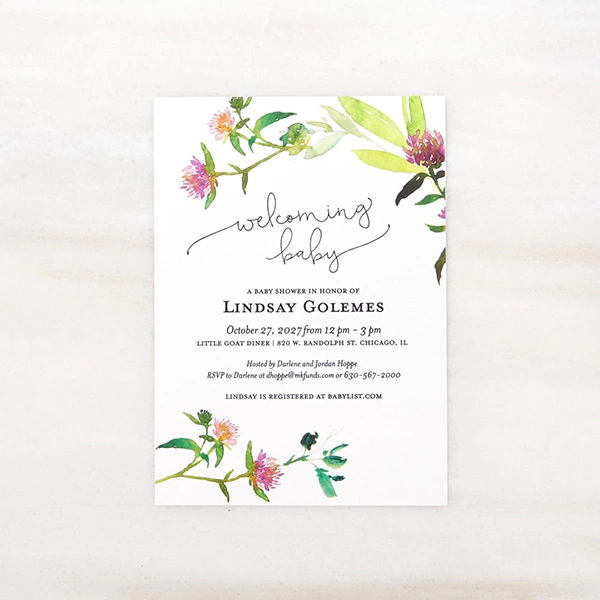 Shower Wild Flower Full Color Invitation