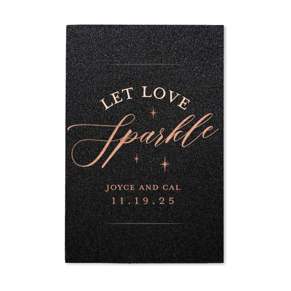 ForYourParty's chic Stardream NEW Black Small Sparkler Sleeve with Shiny Rose Gold Foil will give your party the personalized touch every host desires.