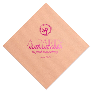 Our personalized Light Coral Cocktail Napkin with Shiny Fuchsia Foil Color has a Circle Doodle Frame graphic and is good for use in Birthday parties and will make your guests swoon. Personalize your party's theme today.