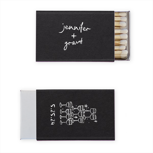 Kitschy Cocktail Hour Toasting Glasses Matches