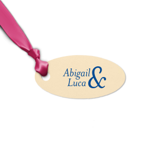 ForYourParty's elegant Poptone Mint Oval Gift Tag with Shiny Copper Foil will give your party the personalized touch every host desires.