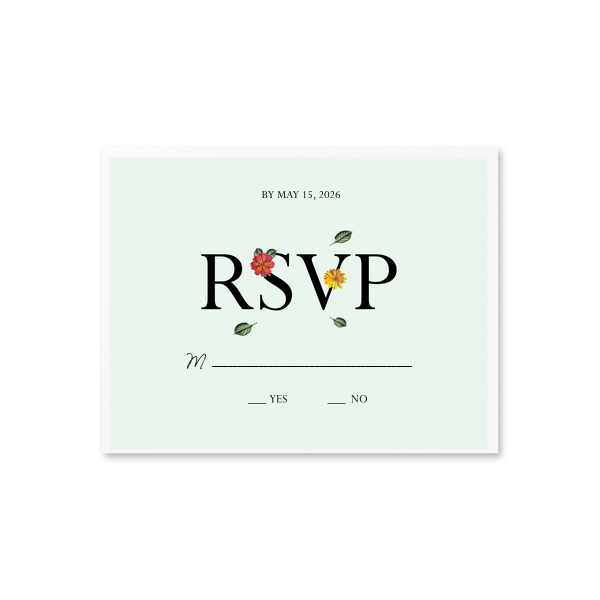ForYourParty's elegant Strathmore White Full Color RSVP Card with Matte Black Ink Digital Print Colors will look fabulous with your unique touch. Your guests will agree!