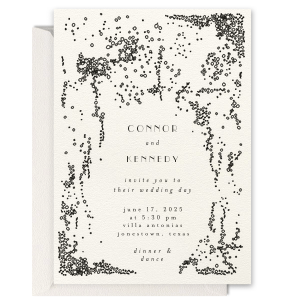 Our personalized Stardream Crystal White Foil Stamped Invitation with Shiny Rose Gold Foil will add that special attention to detail that cannot be overlooked.