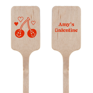 The most-wanted Valentine's Stir sticks are here now, with a cute graphics of Cherry and your name on it. Combine them with your favorite beverage and you are good to go! 