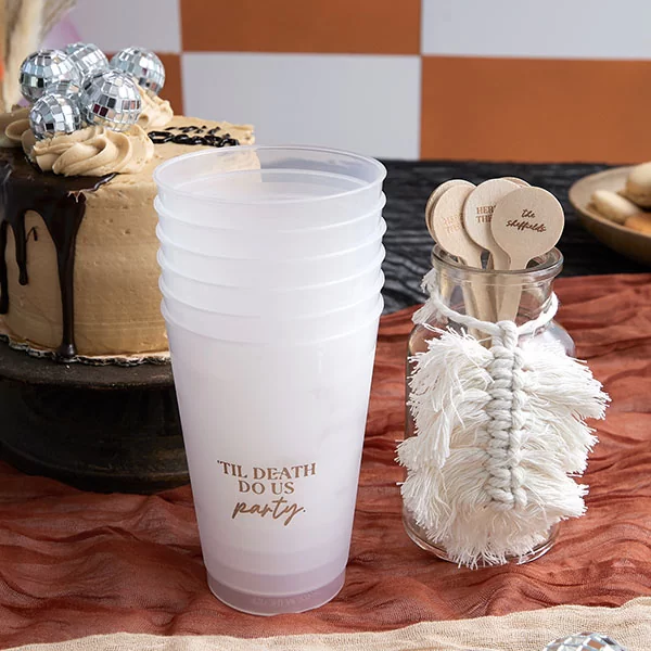 Til death do us party frosted plastic cups