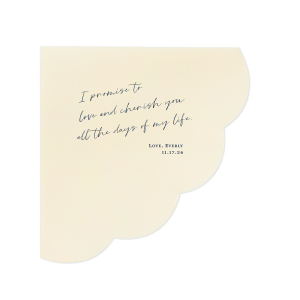 Our custom Peach Linen Like Cocktail Napkin with Matte Navy Foil can be personalized to match your party's exact theme and tempo.