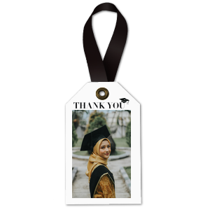 The Thank You Graduation Cap Custom Photo Gift Tag is ideal for a bespoke accessory for your next graduation engagement. The simple design is highly customizable, allowing your to upload your personal photo to best make this gift tag your very own.