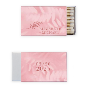 Our beautiful custom Stardream Ballet Pink Classic Matchbox with Shiny Rose Quartz Foil has a Rustic Floral Accent 2 graphic and is good for use in Accents, Wedding, Anniversary themed parties and can be personalized to match your party's exact theme and tempo.