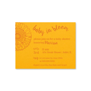 Invite your guests for your baby shower like no one before with this amazing Floral Baby In Bloom Invite. It's designed to match your event and you'll be complemented right away! 