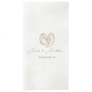 Personalized Linen Like (paper) Disposable Guest Hand Towels with a Ribbon  - 100 bulk pack personalized and etched with a Graphic