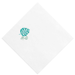 The ever-popular White Borderless Custom Photo + Foil Cocktail Napkin with Satin Teal / Peacock Foil will give your party the personalized touch every host desires.