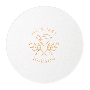The ever-popular Eggshell Round Coaster with Shiny Copper Foil has a Floral Gem graphic and is good for use in Floral, Trendy, Geometric themed parties and can be customized to complement every last detail of your party.