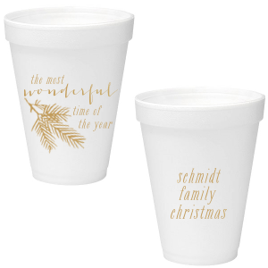 Pine Christmas Foam Cup, 16oz Foam Cup