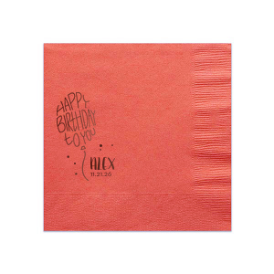 Raise the Happy Birthday Balloon Napkin high as a toast to fun, with 'Happy Birthday to YOU' cleverly crafted into a balloon shape. Tied with a string and sprinkled with confetti, it's a playful piece of art celebrating the honored guest's big day.