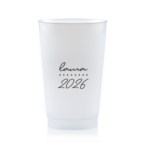 Add a personalized touch to your celebratory drinks with the Graduation Soiree Sip Straw Tag, elegantly inscribed with the grad's name and year of graduation in a sleek script font. A modern and stylish detail for sipping in honor at any classic graduation gathering.