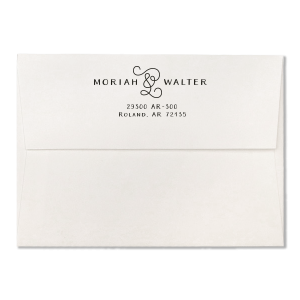 Personalized Lettra Pearl White 110lb Invitation Envelope with Black Ink Letterpress Inks will impress guests like no other. Make this party unforgettable.