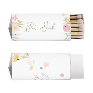 ForYourParty's elegant White Classic Custom Photo Matchbox with Matte Army Green Ink Digital Print Colors and Matte Fuchsia Ink Digital Print Colors will add that special attention to detail that cannot be overlooked.