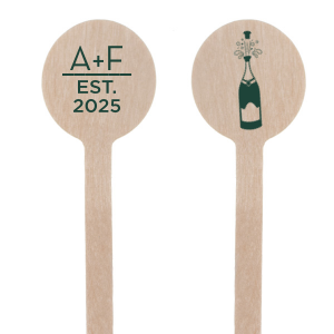 ForYourParty's chic Matte Spruce Rectangle Stir Stick with Matte Spruce Foil Color has a Champagne Bottle graphic and is good for use in Drinks, Wedding themed parties and couldn't be more perfect. It's time to show off your impeccable taste.