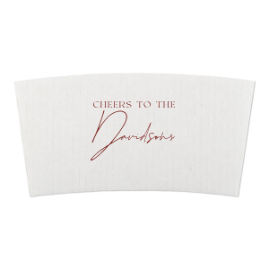 The Boho Terracotta Cheers Coffee Sleeve makes a stylish accessory to your event or business. The stylish script makes for a modern design applicable for almost any engagement. 