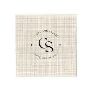 Embrace the essence of matrimonial elegance with the Nuptial Arch Initials Napkin, featuring the couple's names and wedding date in a minimal and pristine design, arched gracefully over their shared initials. A timeless touch for your wedding day decor.