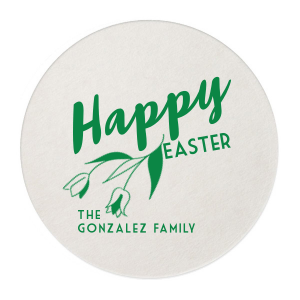 Our custom Eggshell Square Coaster with Matte Leaf Foil has a Tulip Flower graphic and is good for use in Floral and Easter themed parties and will give your party the personalized touch every host desires.