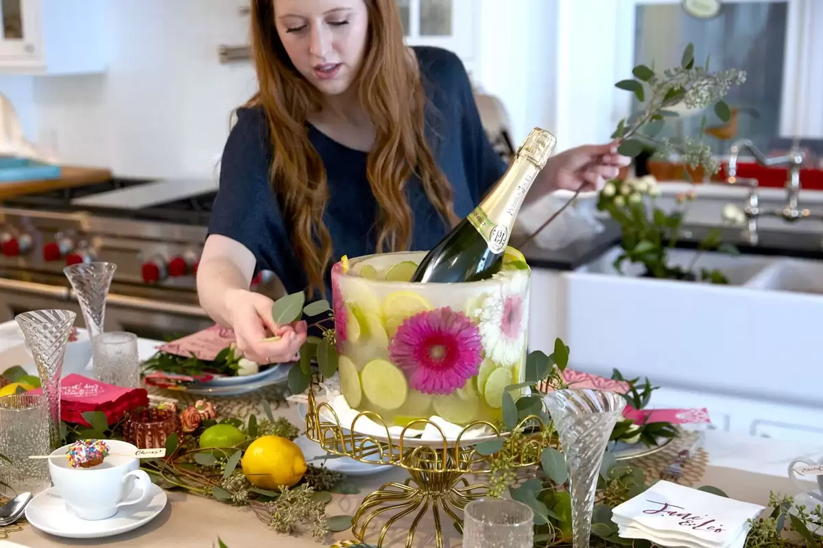 DIY Flower Ice Bucket Photo