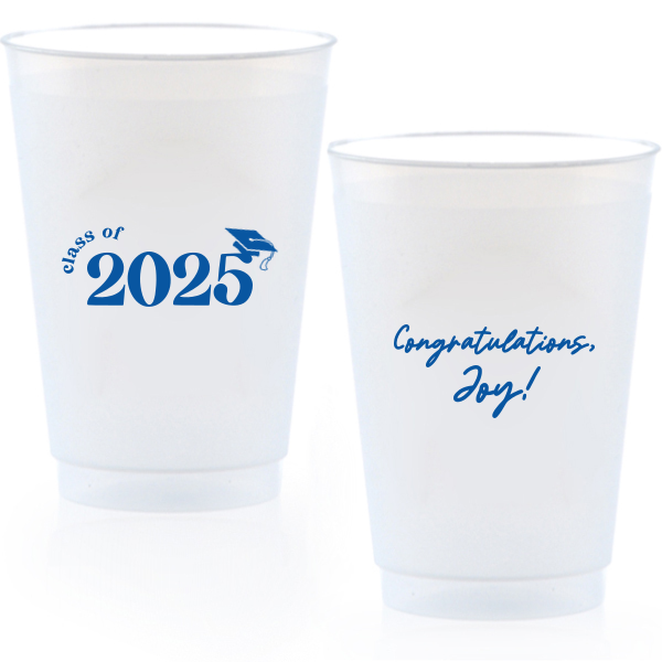 Get this amazing Graduation Day Class Frost Flex Cup designed just for your Graduation party. Party in style, let the others complement you!