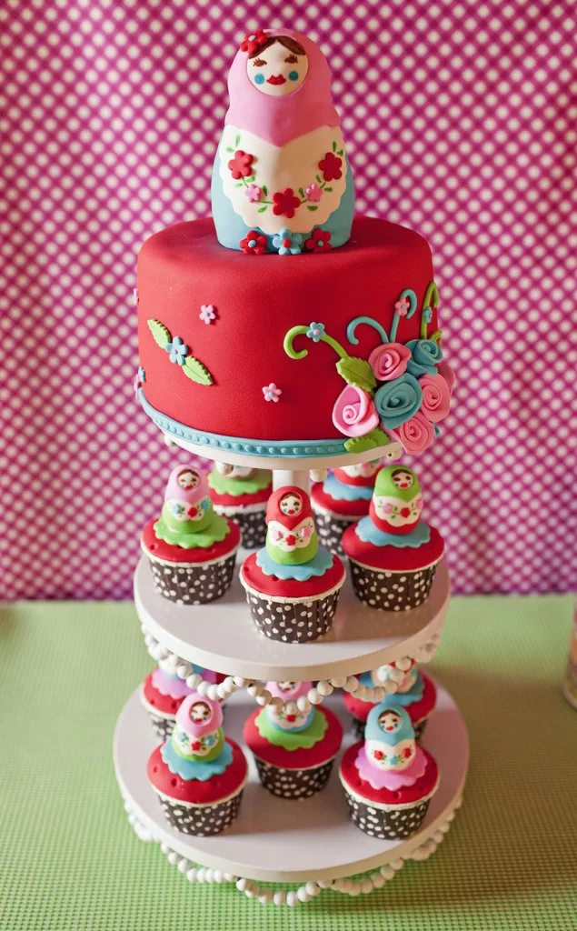 nesting dolls baby shower cake