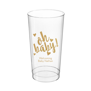 Expect good times with our Oh Baby Cup! Available in a variety of cup styles and colors, customize the design to with names and details to help welcome your own bundle of joy into the world.