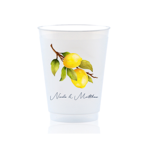 Classic Italian Wedding Lemon Script Cup