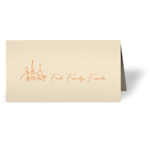 Show your guests how much their presence matters this year with the Food, Family, Friends Card. The high quality card customized with personal text is perfect for making your holiday guests feel that they have a place at the dinner table. Useful for any important party events in your life!