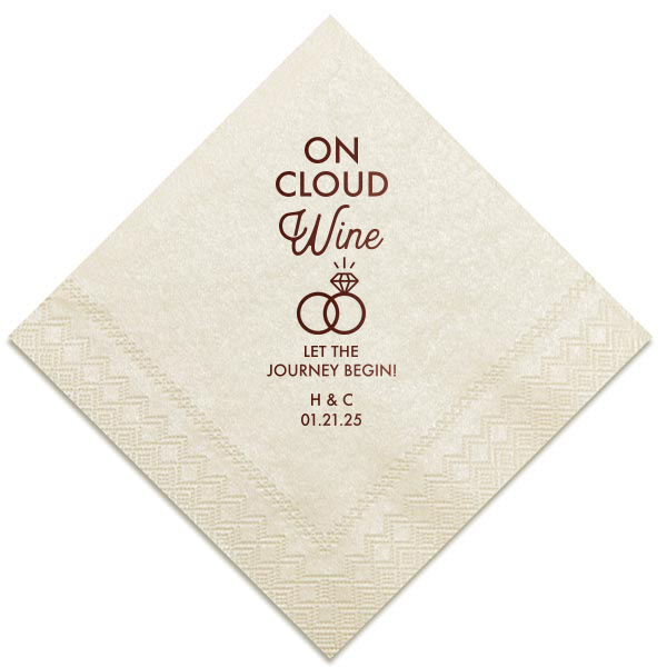 Personalized Watercolor Sangria Cocktail Napkin with Matte Ivory Foil has a Wedding Rings 2 graphic and is good for use in Wedding themed parties and can't be beat. Showcase your style in every detail of your party's theme!