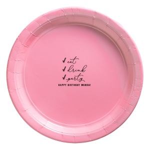 Retro Check Eat Drink Party Plate