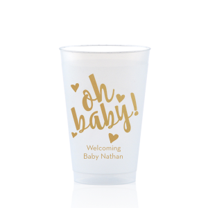 Expect good times with our Oh Baby Cup! Available in a variety of cup styles and colors, customize the design to with names and details to help welcome your own bundle of joy into the world.