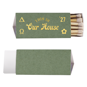 Ignite the spirit of Greek Week with our custom 30-strike matchboxes! Personalize with your sorority or fraternity name and school slogan. Ideal for rush events, sorority giveaways, and toga parties. Not just a matchbox, but a statement piece that adds a stylish and functional touch to your event. Light up the room and your school pride!