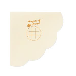 Celebrate your union with a playful twist using the Engagment Ring Tic-Tac-Toe Game Napkin, highlighting an engagement ring themed board. Add a personal touch with the couple's names in a funky, unique style. Ideal for adding fun to any wedding-related festivity.