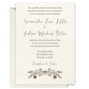 Romantic Floral Letterpress Invitation