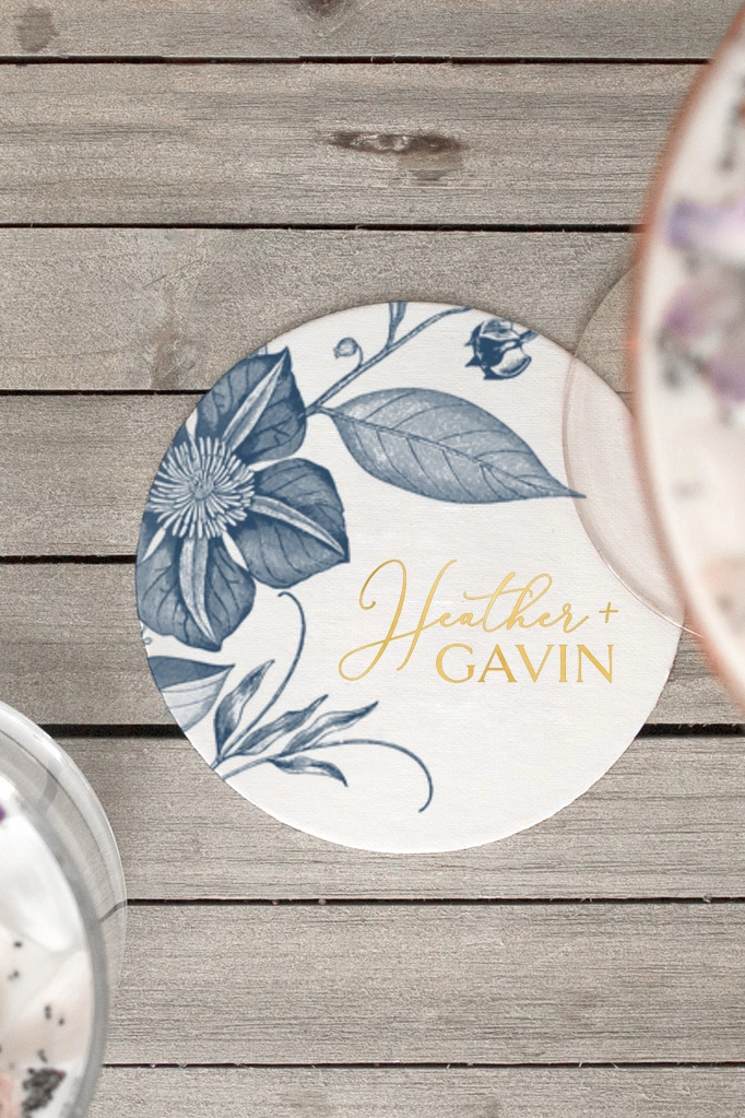 Design Custom Coasters to Coordinate with Your Fall Wedding Invitations with For Your Party
