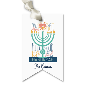 Make your gifts extra special this year with the Love and Light Hanukkah Tag! Featuring a festive holiday graphic paired with custom text, the elegant gift tag is sure to bring warmth and joy to your Hanukkah season.