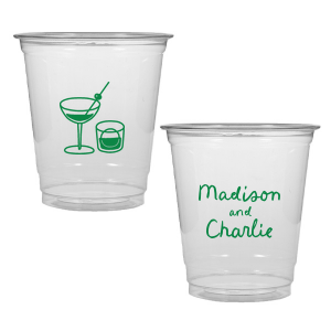 Add a splash of fun with the Cocktail Hour Couples Cup. Featuring text personalized to your name in the screen print ink color of your choice, the popular design is perfect for anniversaries, retirements and engagements!