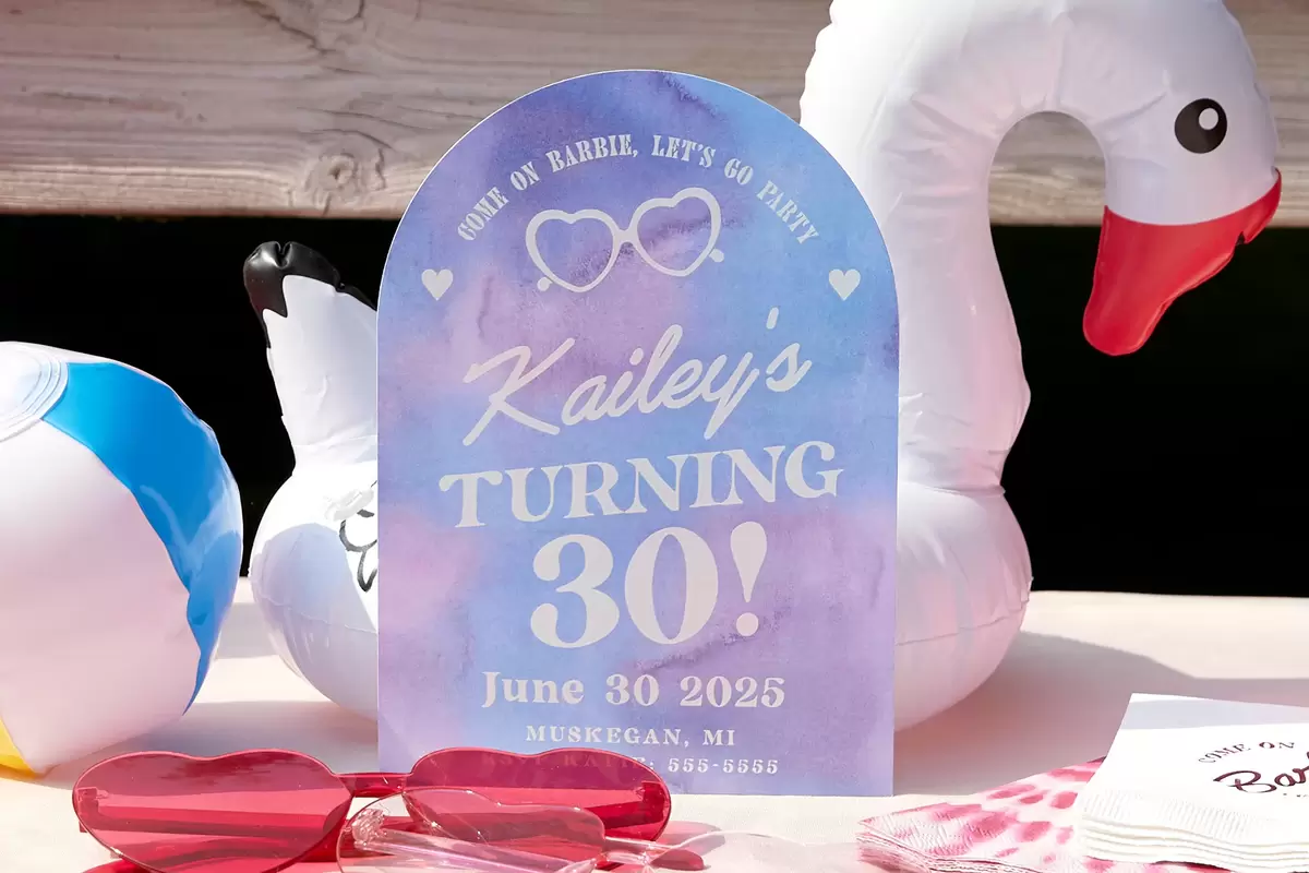 barbie birthday party custom invitations