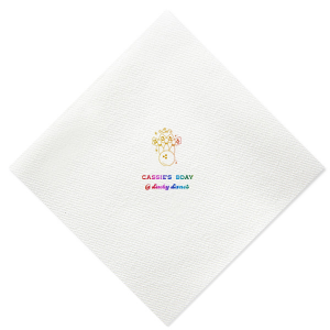 The Bowling Birthday Let's Roll Napkin is perfect for your next birthday party. Featuring a retro 'Let's Roll' bowling graphic, you can personalize this design with the birthday star's name and event location for a unique touch. Perfect for a throwback celebration at the lanes.