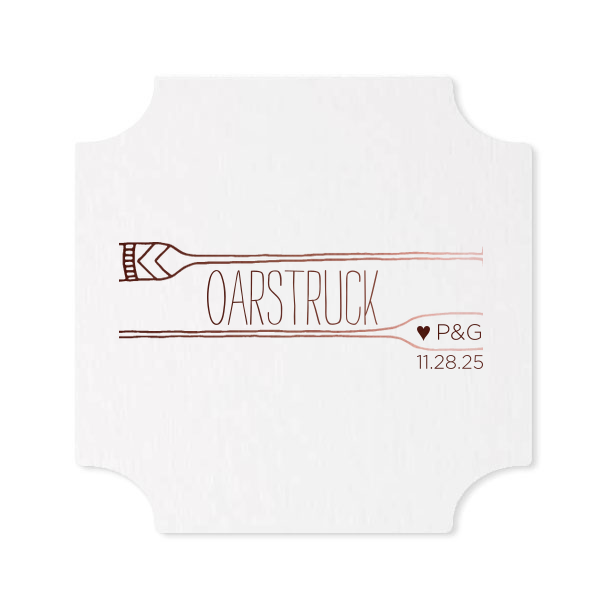Our beautiful custom Eggshell Square Coaster with Shiny Kiwi / Lime Foil has a Oar Frame graphic and is good for use in Adventure, Outdoor Wedding themed parties and will look fabulous with your unique touch. Your guests will agree!