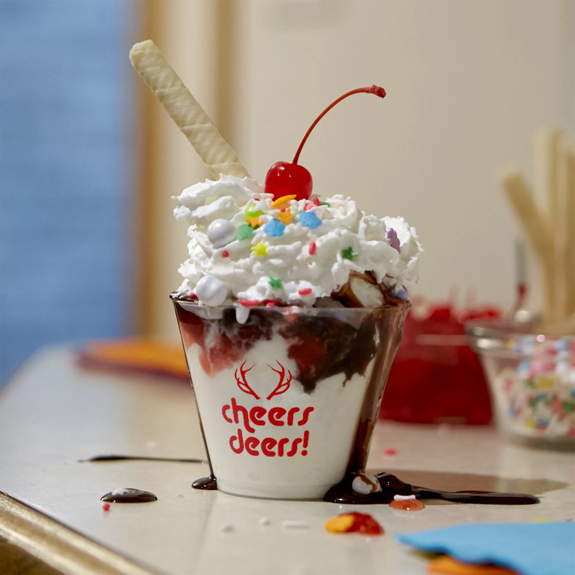 Cheers deers Ice cream sundae