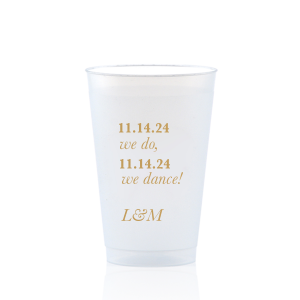 Personalized Gold Ink 12 oz Frost Flex Cup with Gold Ink Cup Ink Colors will impress guests like no other. Make this party unforgettable.