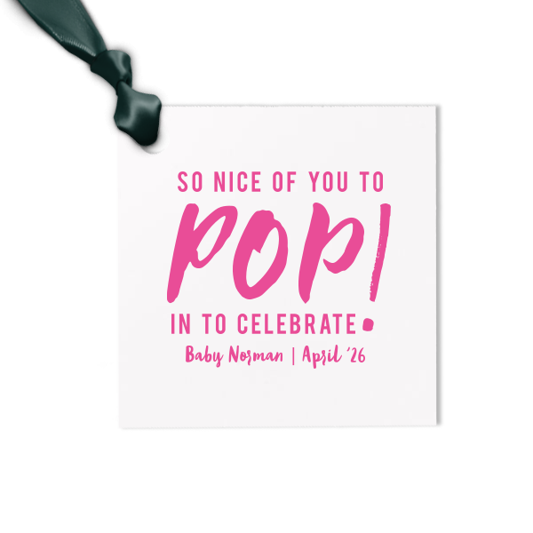 The ever-popular Natural Frost White Luggage Gift Tag with Shiny Poppy Foil will make your guests swoon. Personalize your party's theme today.