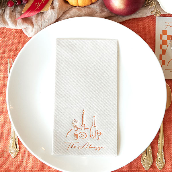 Thanksgiving napkin on plate