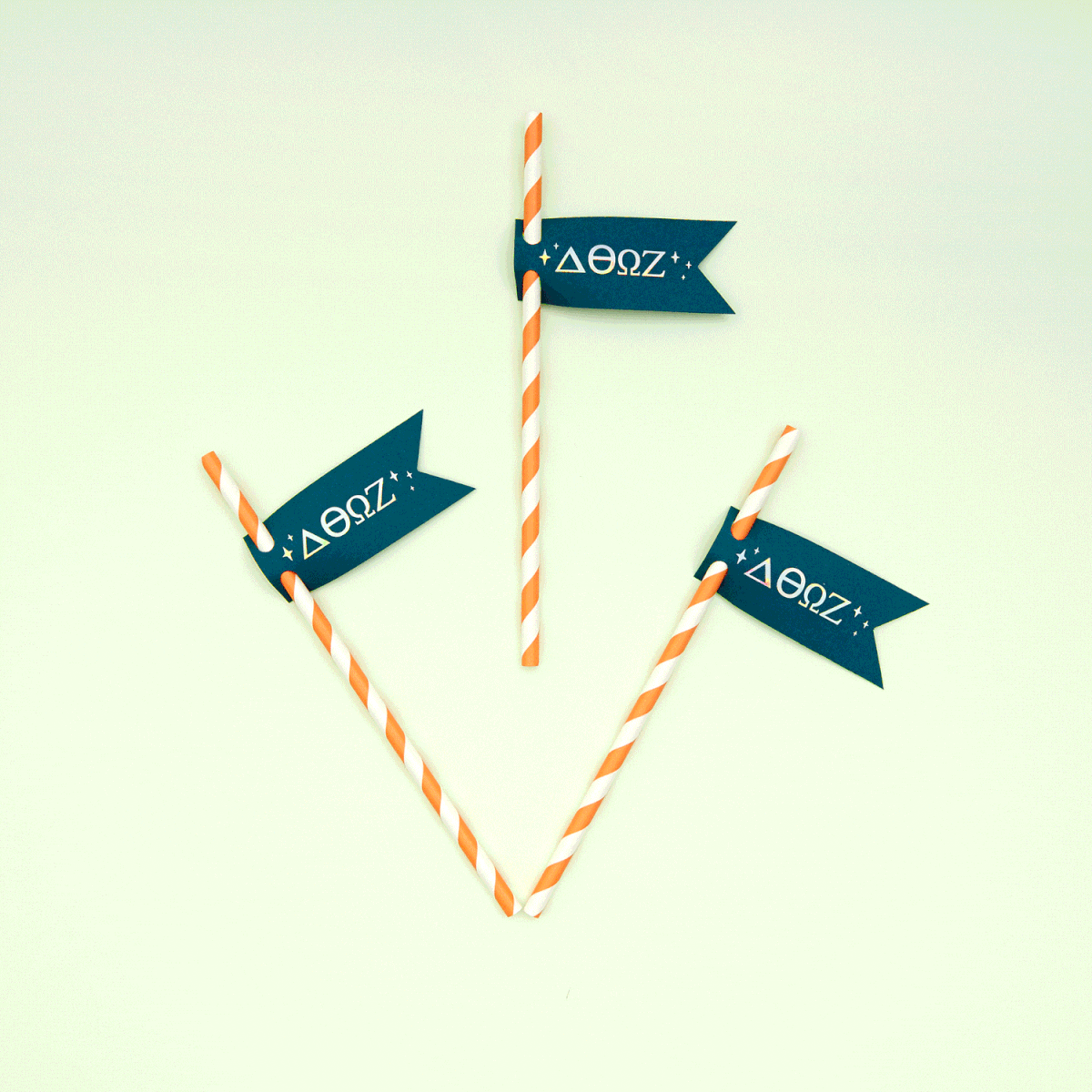 Chic Greek Week Straw Tag 